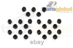 27mm Black Alloy Wheel Nuts Defender Discovery 1 Range Rover Classic x25 NRC7415