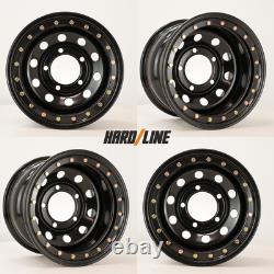4x 16 x 10 steel wheels fit Range Rover Classic Beadlock style 5x165.1 ET-32