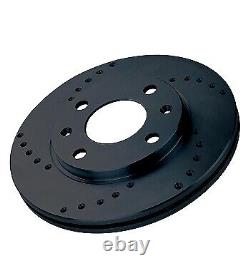 Black Diamond Drilled Front Discs for Range Rover Classic 4.2 V8 ABS 9/9410/95