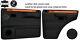 Black Stitch 2x Front & 2x Rear Door Card Leather Covers For Range Rover Classic