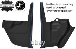 Blue Stitch 2x Real Leather Toe Box Trim Covers Fits Range Rover Classic