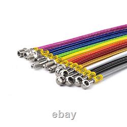 FRONT HEL Braided Brake Lines For Land Range Rover Classic All Models Non-ABS