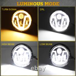 For 1970-1995 Land Rover Range Rover Classic DOT 7 Round Black LED Headlights