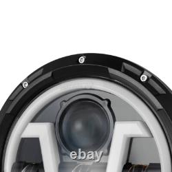 For 1970-1995 Land Rover Range Rover Classic DOT 7 Round Black LED Headlights