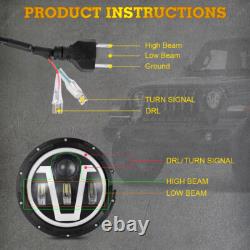 For 1970-1995 Land Rover Range Rover Classic DOT 7 Round Black LED Headlights