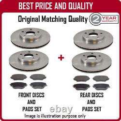 Front And Rear Brake Discs And Pads For Land Rover Range Rover Classic 3.9i V8 1