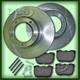 Front Vented Brake Disc and Pad Set Range Rover Classic `89 on (DLS357D)