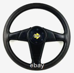 Genuine Momo D36, Off Road black leather 360mm steering wheel. Classic retro 7B