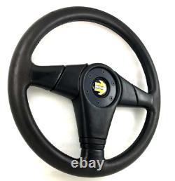 Genuine Momo D36, Off Road black leather 360mm steering wheel. Classic retro 7B