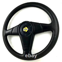 Genuine Momo D36, Off Road black leather 360mm steering wheel. Classic retro 7B