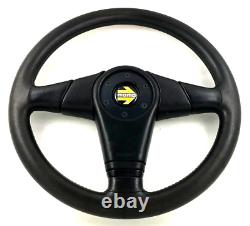 Genuine Momo D36, Off Road black leather 360mm steering wheel. Classic retro 7B