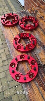 Land Rover Defender, Disco1, Range Rover Classic 30mm wheel spacers RED T1 Set4