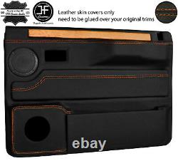 Orange Stitch 2x Front Door Cards Real Leather Covers Fits Range Rover Classic
