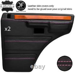Pink Stitch 2x Rear Door Cards Real Leather Covers Fits Range Rover Classic