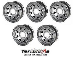 Range Rover Classic 8 Spoke Steel 16x7 Wheel Silver x5 GRW002