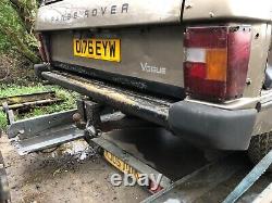 Range Rover Classic Rear steel bumper with rubber end caps