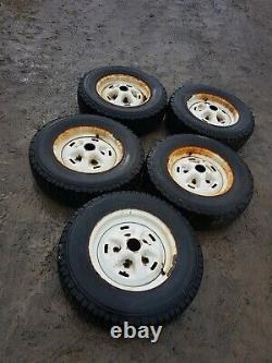 Range rover rostyle wheels land tyres set of 5 steel 205 80 16 michelin classic