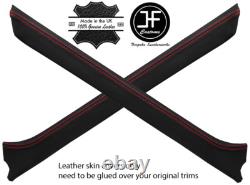 Red Stitch 2x A Pillar Real Leather Covers Fits Range Rover Classic Style 2