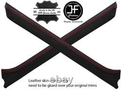 Red Stitch 2x A Pillar Real Leather Covers Fits Range Rover Classic Style 2