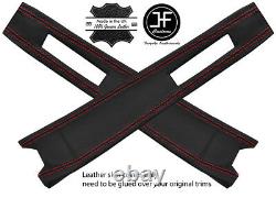 Red Stitch 2x Upper B Pillar Real Leather Covers Fits Range Rover Classic