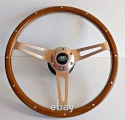 Steering Wheel fits For Land range Rover 1970-1983 Wood Classic Silver Vintage