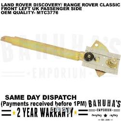 Window Regulator- For Land Rover Discovery/range Rover Classic 69-98 Front Left
