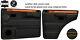 Yellow Stitch 2x Front & 2x Rear Door Card Leather Cover For Range Rover Classic